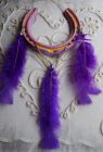 Lilac dreamcatcher with yellow, purple feathers. SOLD.